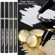 Chrome pen marker set by Simples Market, gold and silver metallic, 2mm nib