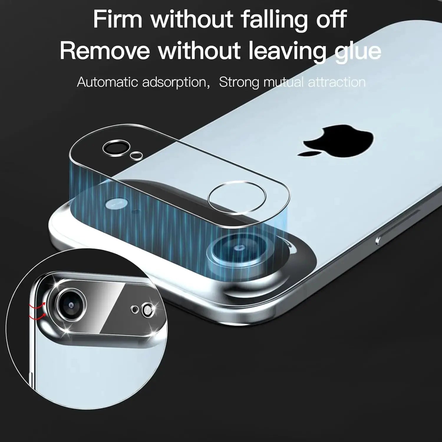 Camera lens protector for iPhone models, tempered glass with blue protective film