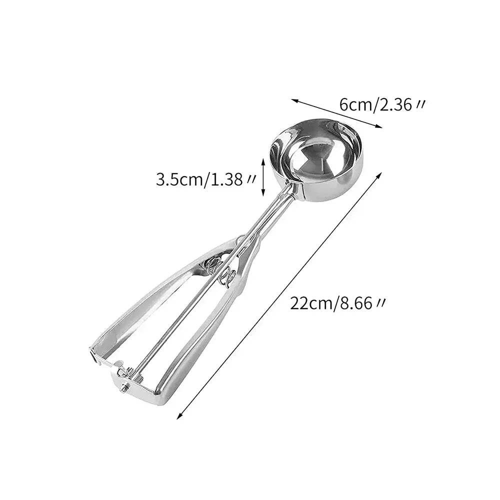 Stainless Steel Ice Cream Scoop With Trigger Release And Cookie Scoop For Baking Cupcakes And Desserts