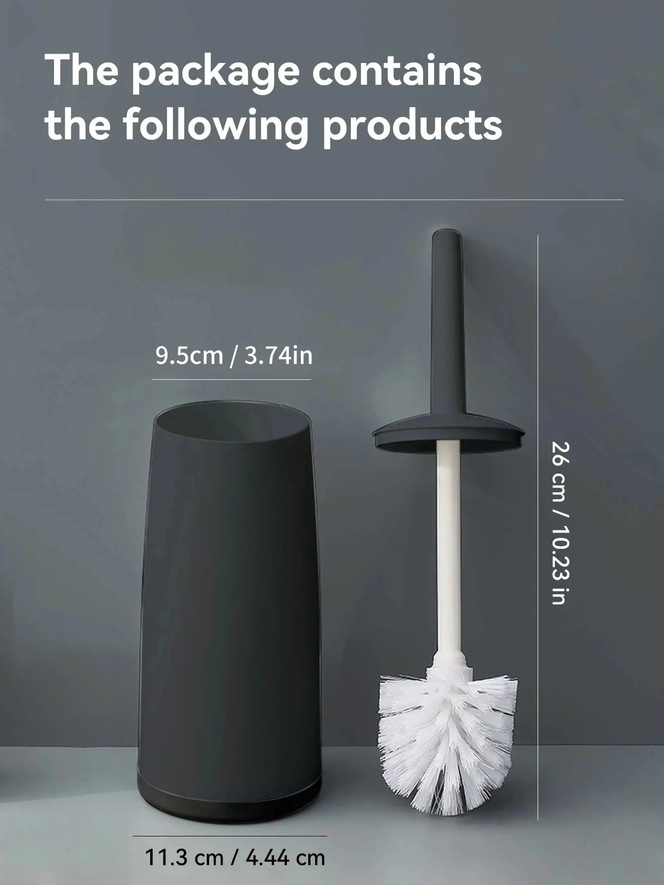 Worthbuy Plastic Toilet Brush With Standing Base Long Handle Hygienic WC Cleaning Tool For Bathrooms