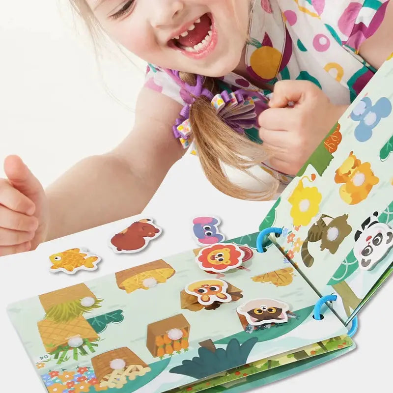Montessori Quiet Book Kids Puzzle Word Recognition Early Education Toy Book With Stickers Learning Activities