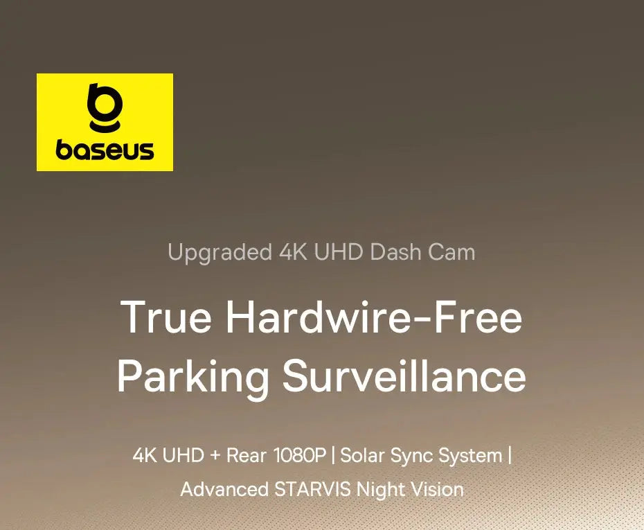Baseus VD1 Pro dash cam with 4K UHD + rear 1080P, STARVIS night vision and parking surveillance