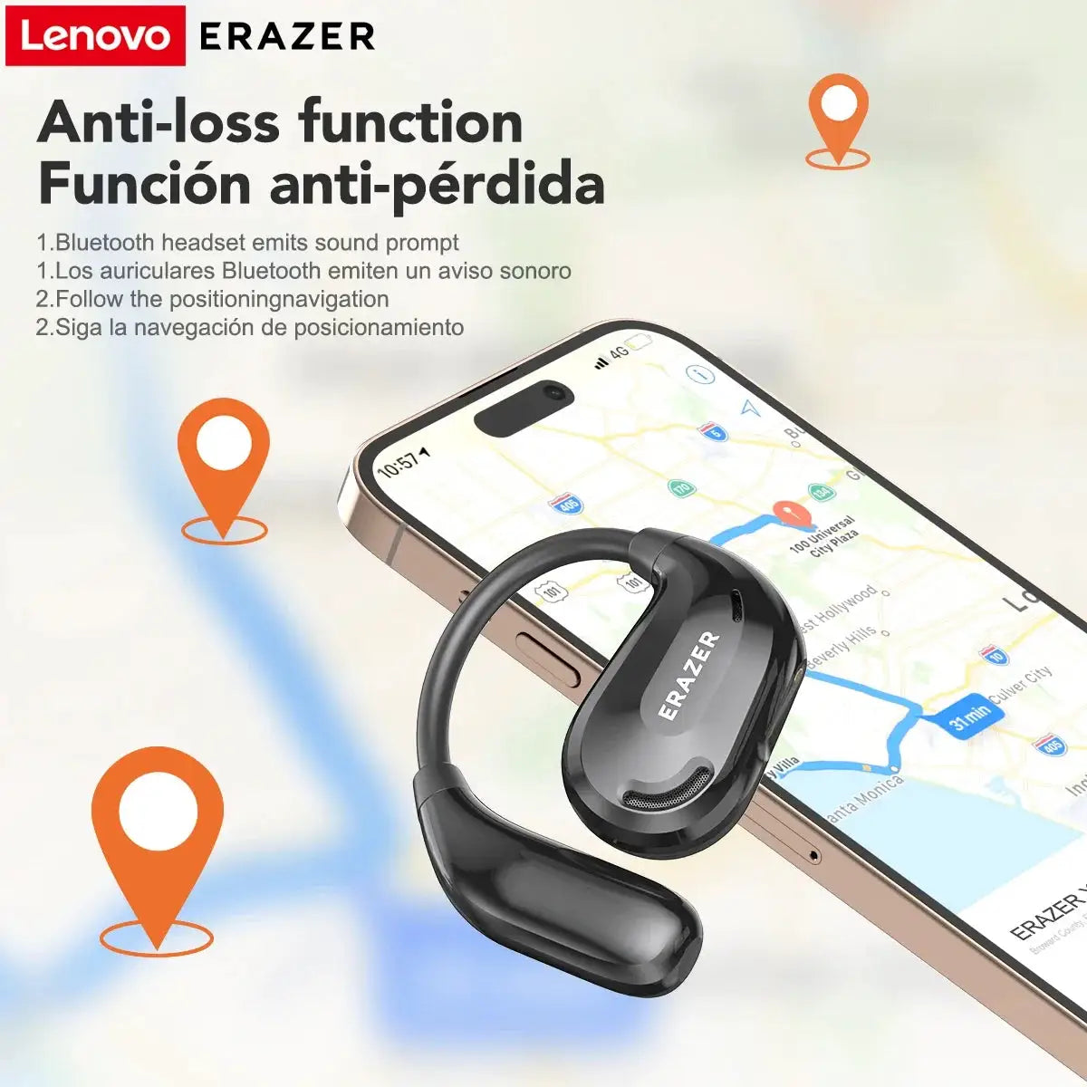 ERAZER XT66PRO Bluetooth Earphones With AI Translator Real Time Translation For 135 Languages And 13 Hour Battery