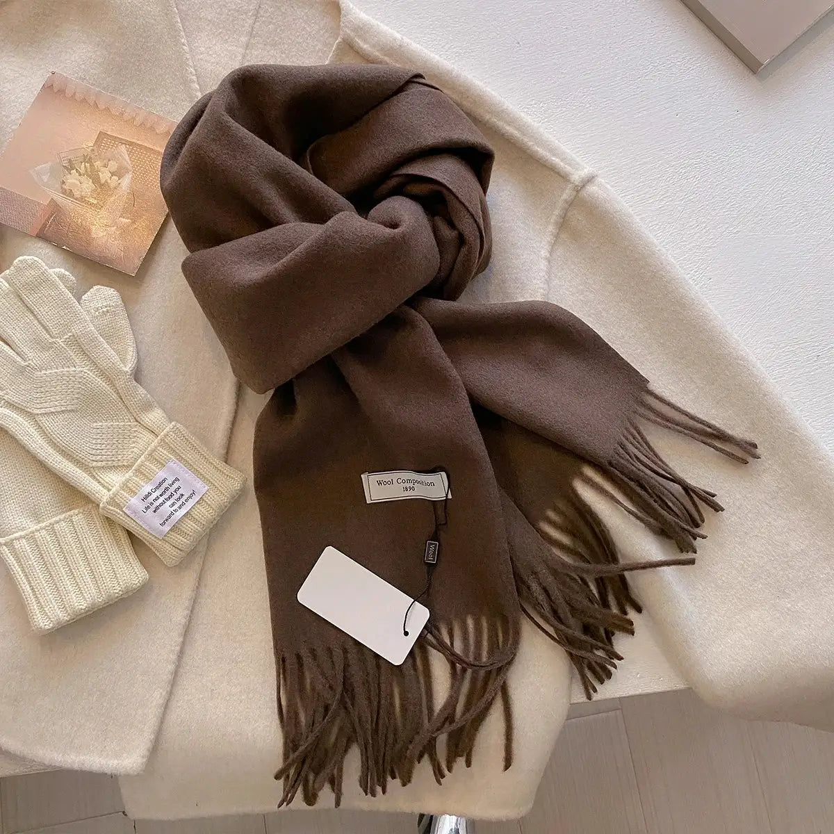 LuxeWeave 26 Color Winter Scarf for Women Long 175 Centimeters Premium Polyester with Tatting Weave Cozy Warmth