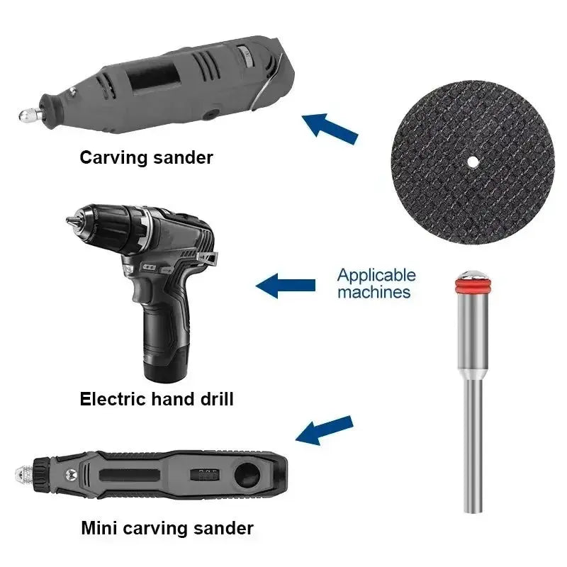 32mm Abrasive Cutting Discs with Mandrels for Dremel Rotary Tool Metal Cutting Set 11 21 54 Pieces