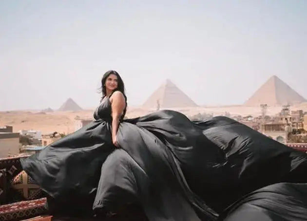 A Line Satin Evening Dress With Long Train Flying Dress For Arab Women