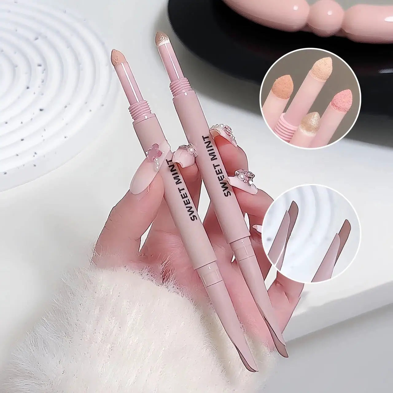 Sweetmint Meniscus Double Ended Eyeliner Shadow Two In One Eye Makeup Naturally Brightening Long Lasting