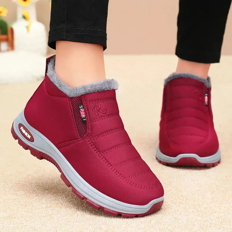 SnowNest Women Plush Winter Boots Warm Insulated Ankle Snow Boots With Furry Lining For Cozy Comfort