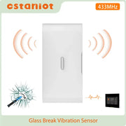 Staniot 433MHz glass break vibration sensor, EV1527, indoor door/window security by Simples Market