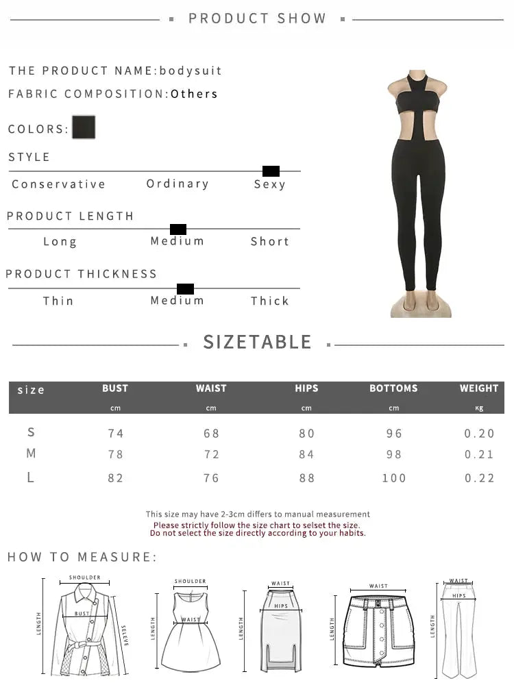 kliou Cross Cut Halter jumpsuit by Simples Market in black, backless elastic bandage one-piece