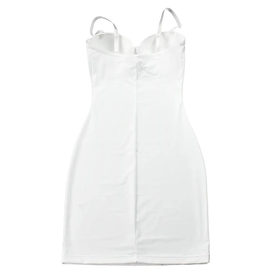 Backless Short Bodycon Dress With Skinny Straps Solid Color For Summer