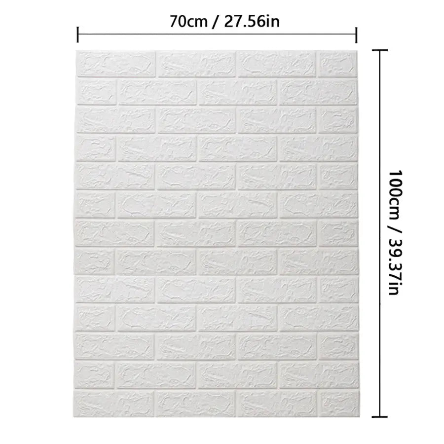 3D Self Adhesive Brick Wallpaper Waterproof 70cm Wide 1m 5m Or 10m Lengths For Living Room Bedroom Kids Room Decor - Simples Market
