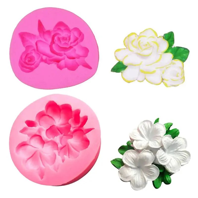 Frangipani Gardenia Flower Silicone Candle Mold For DIY Soap Soy Wax Scented Candles Plaster Ornaments Molds Home Decor - Simples Market
