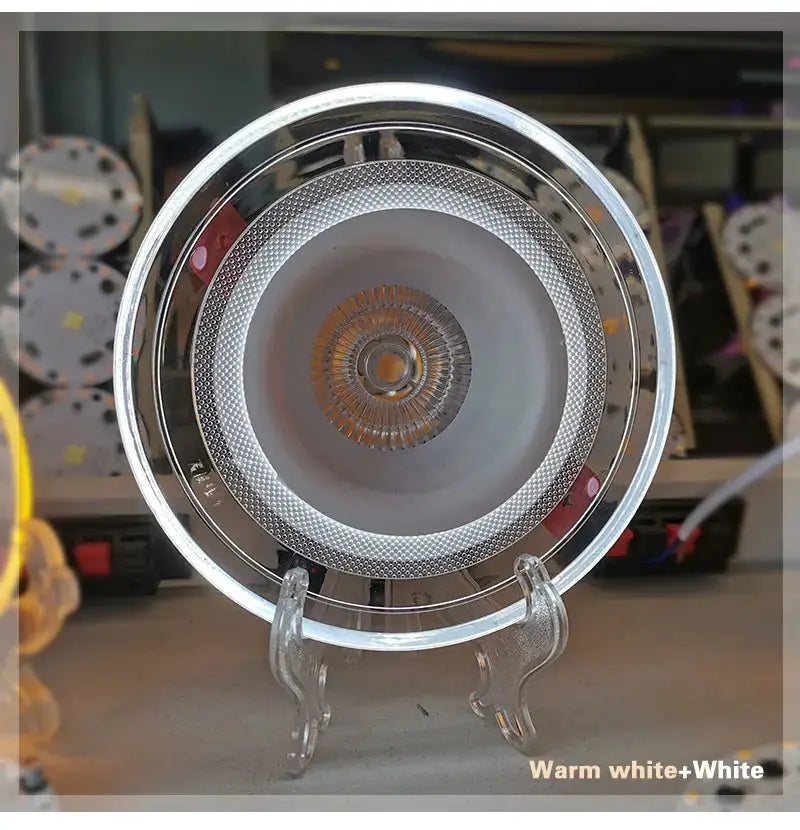 LED Downlight 3-Color Adjustable 9W recessed ceiling spotlight, warm white + white, Simples Market