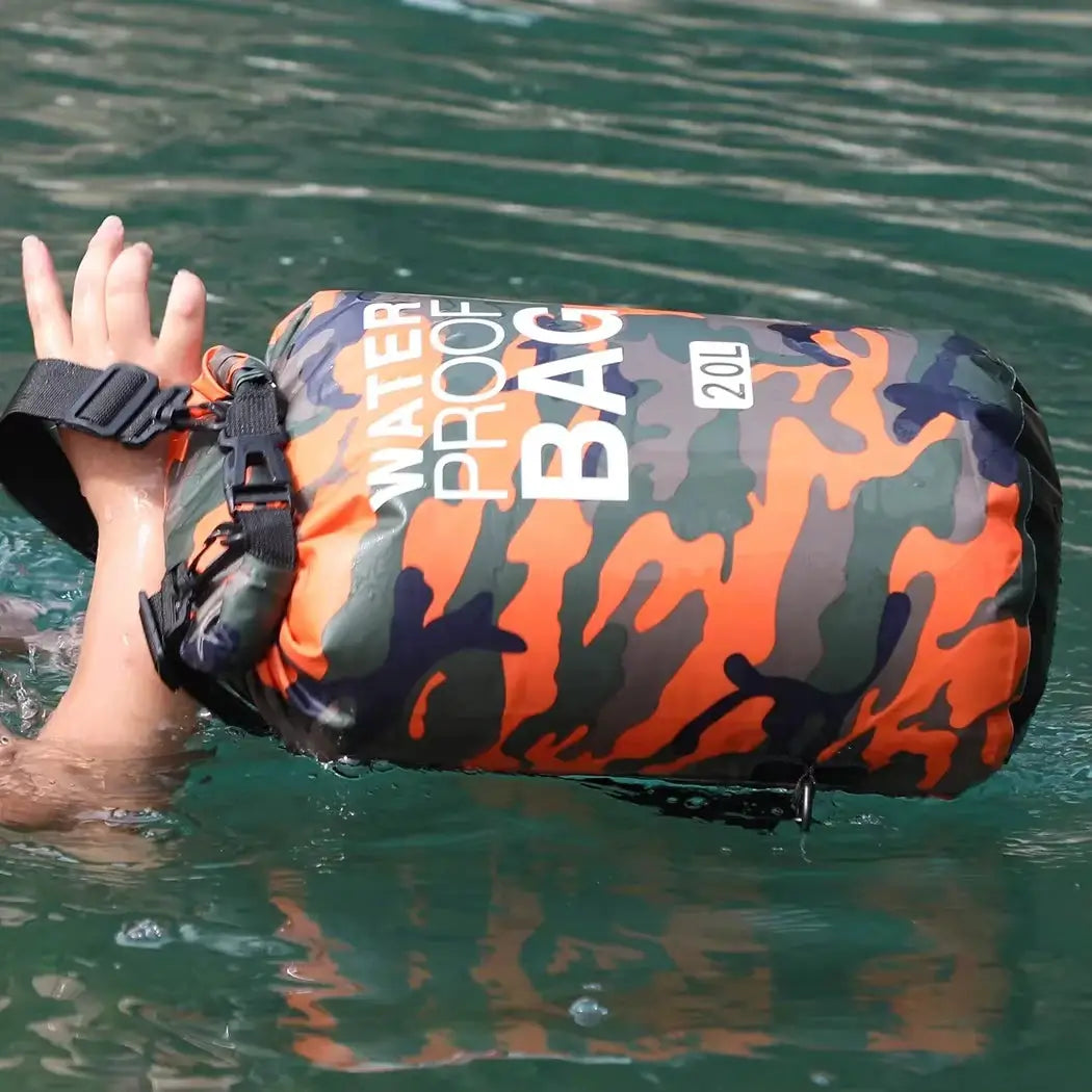 Camouflage Waterproof Dry Bag Sack 2L 5L 10L 15L 20L 30L PVC Coated for Rafting Diving River Trekking Outdoor Gear
