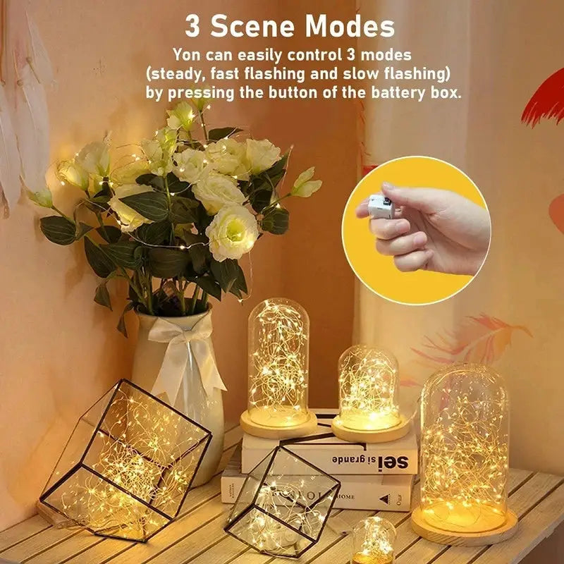 Fairy Lights String With Button Battery Pack 1 5 10 For Home Decor Bedroom Garden Christmas Wedding New Year Garland