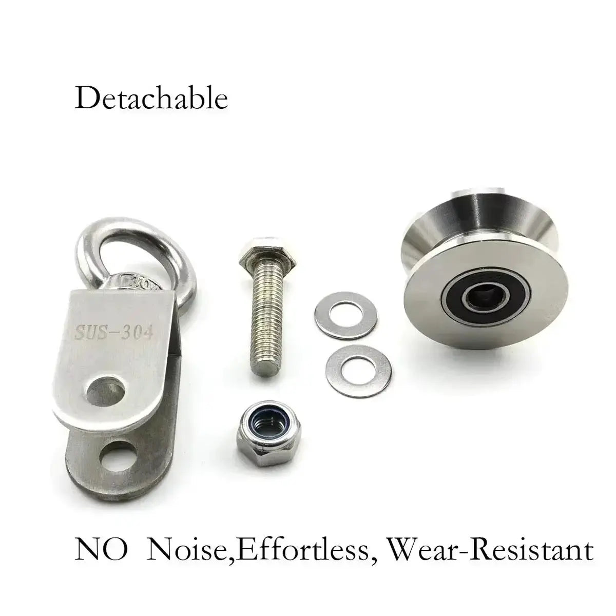 U Type Swivel Pulley 304 Stainless Steel Duplex Bearing Super Silent Detachable Rotation Pulley System Gym Traction Wheel