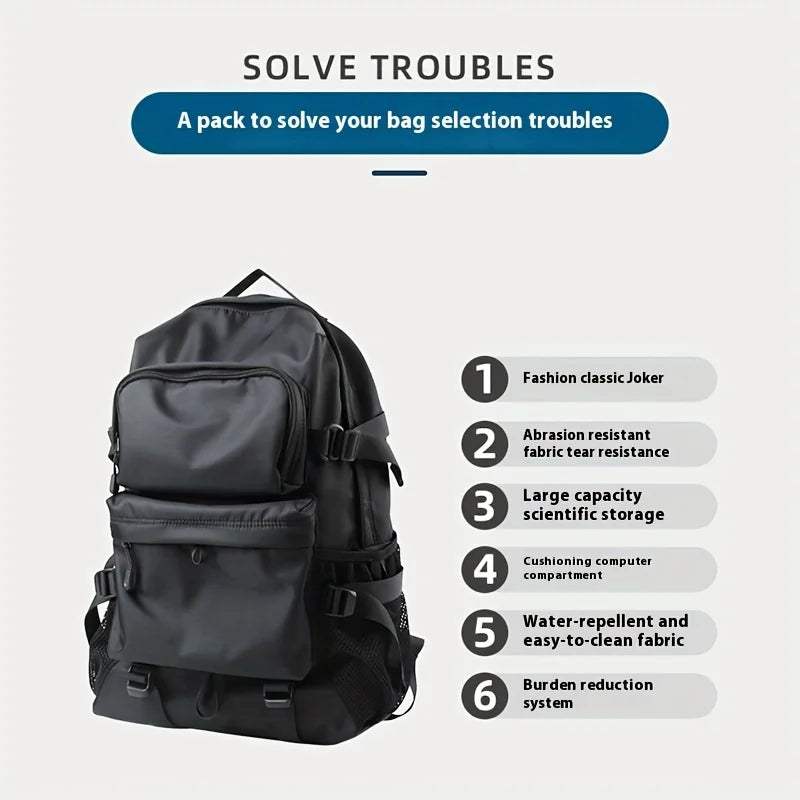 ZUOKEDISI 15.6-inch laptop travel backpack in black with multiple compartments