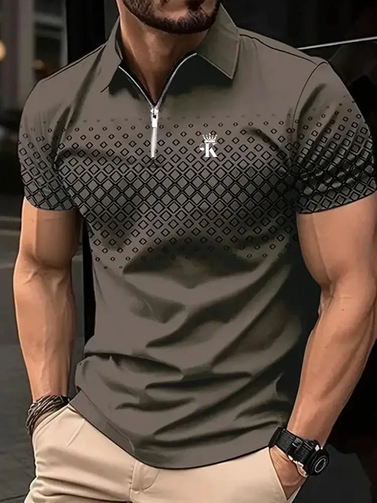 Mens Golf Polo Shirt Short Sleeve Outdoor Casual Daily Streetwear Summer 3D Print Micro Elastic Polyester