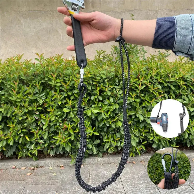 Safety Bungee Tether Tool Lanyard With Carabiner Hook For Climbing And Aerial Work Anti Falling Safety Rope