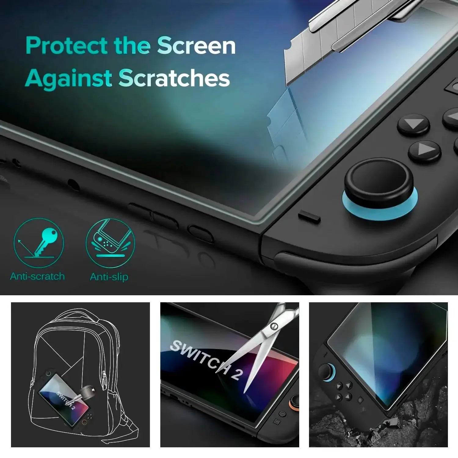 NS2 HD Tempered Glass Screen Protector For 2025 Nintendo Switch 2 With 9H Hardness Anti Scratch Crystal Clear