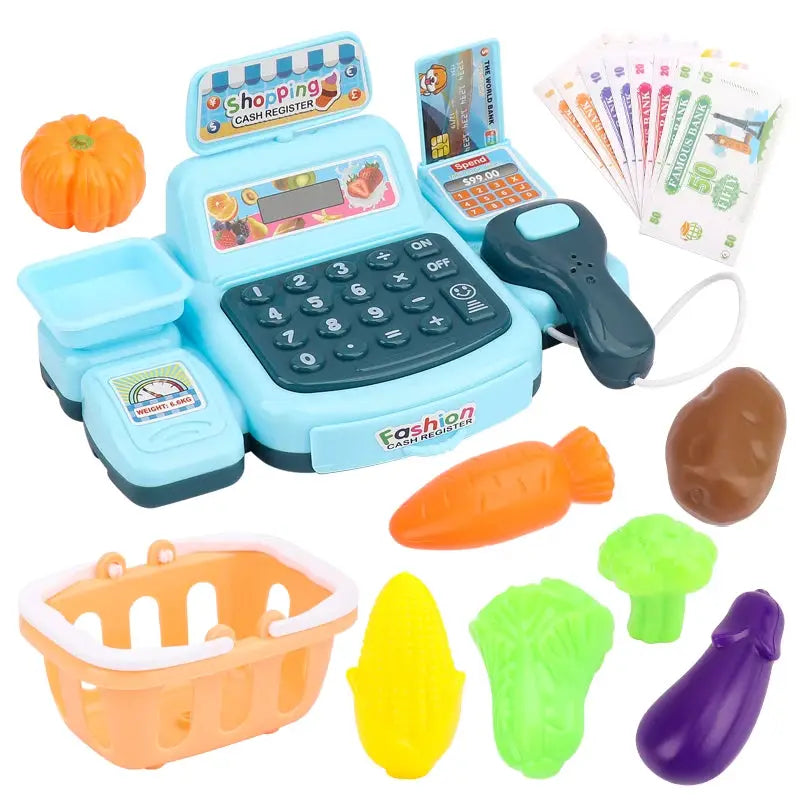 Simulation Shopping Cashier Toy Set With Electronic Lights And Sounds For Supermarket Checkout Play