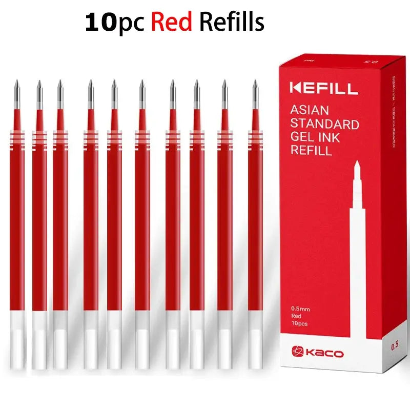 Gel ink refills set, 10 red KEFILL Asian Standard refills with red box