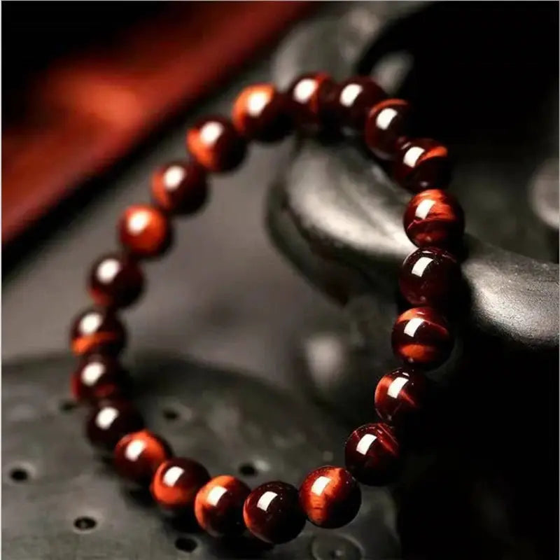 Obsidian Bracelet For Men And Women Unisex Couple Personalized Beads Tiger Eye Volcanic Stone Elastic Bracelet