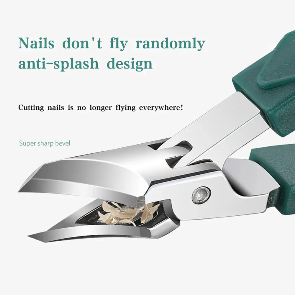 Original Large Opening Pointed Nose Nail Clippers With Beveled Edges Stainless Steel Nail Cutters For Household Pedicure