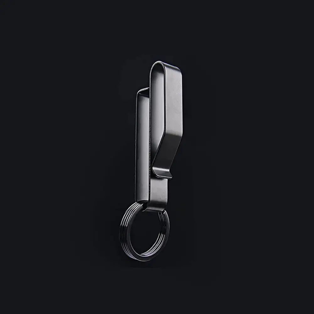 Stainless steel waist-hook key clip with ring for MOLLE bags, Simples Market