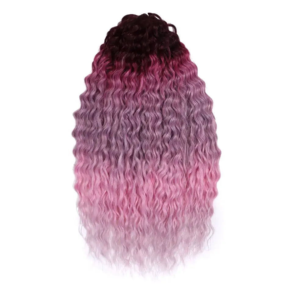 Ariel Synthetic Twist Crochet Hair by Simples Market, 22in water-wave ombre pink to purple