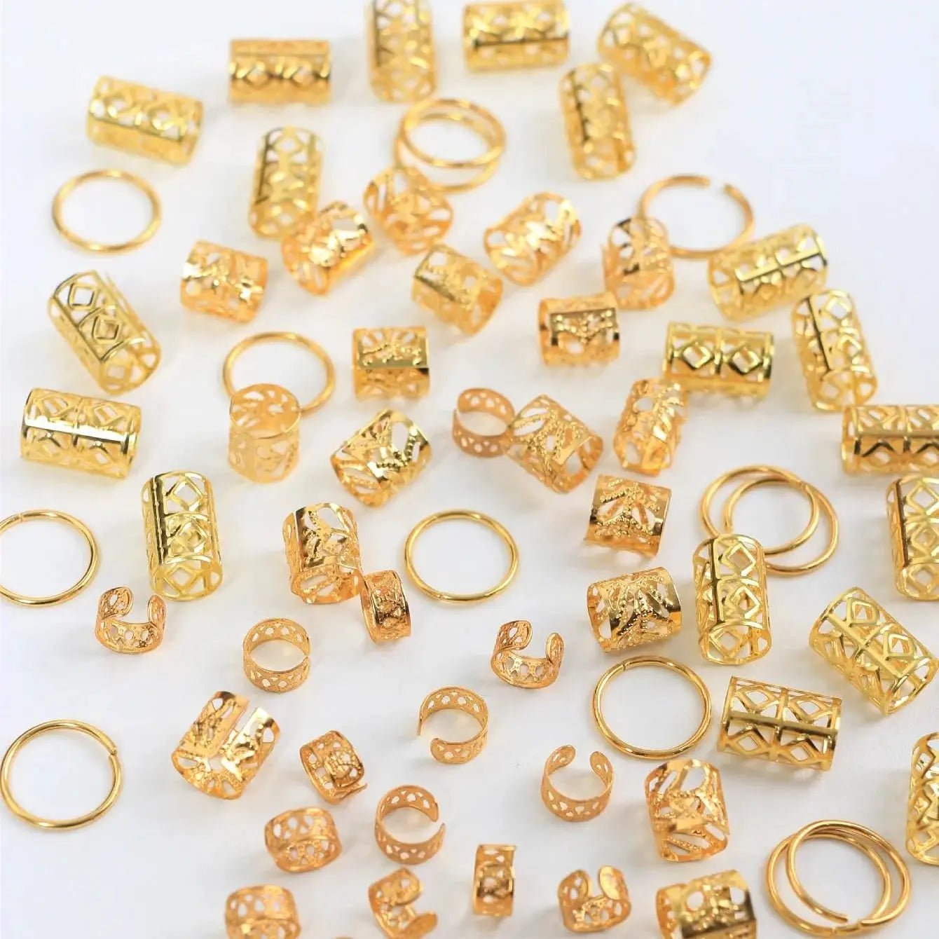 80 Pcs Dreadlock Hair Beads Zinc Alloy Jewelry for Braids Locs Hair Accessories for Girls and Women - Simples Market
