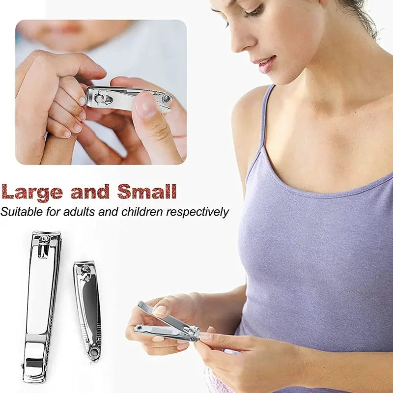 Splash Resistant Nail Clippers Stainless Steel For Hard Nails Durable Wide Jaw Grooming Tool