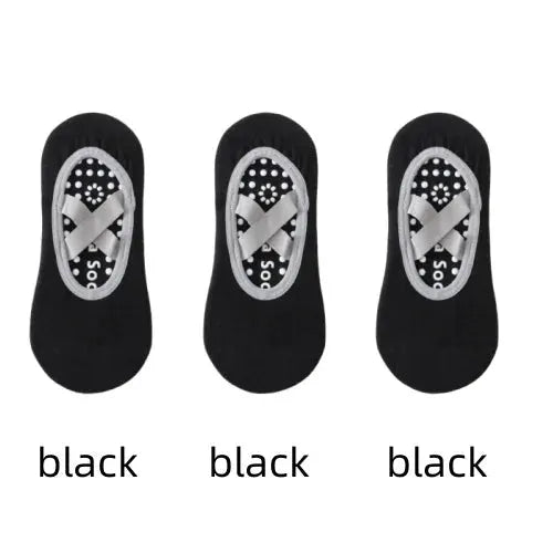 Three Pairs Professional Women Yoga Socks Silicone Anti Slip Backless Breathable Bandage For Yoga Pilates Ballet Sport