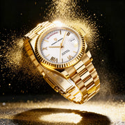 PAGANI DESIGN men's gold-tone watch with white dial