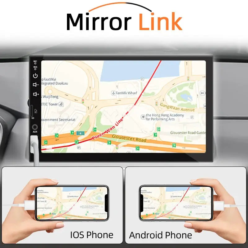 7 Inch 1 Din Car Stereo CarPlay Android Auto Bluetooth HD Touch Screen