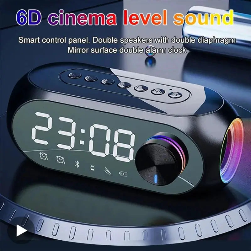 G-50 Bluetooth Alarm Clock Speaker With FM Radio TF Card Playback Dual Alarm Portable Subwoofer Lamp