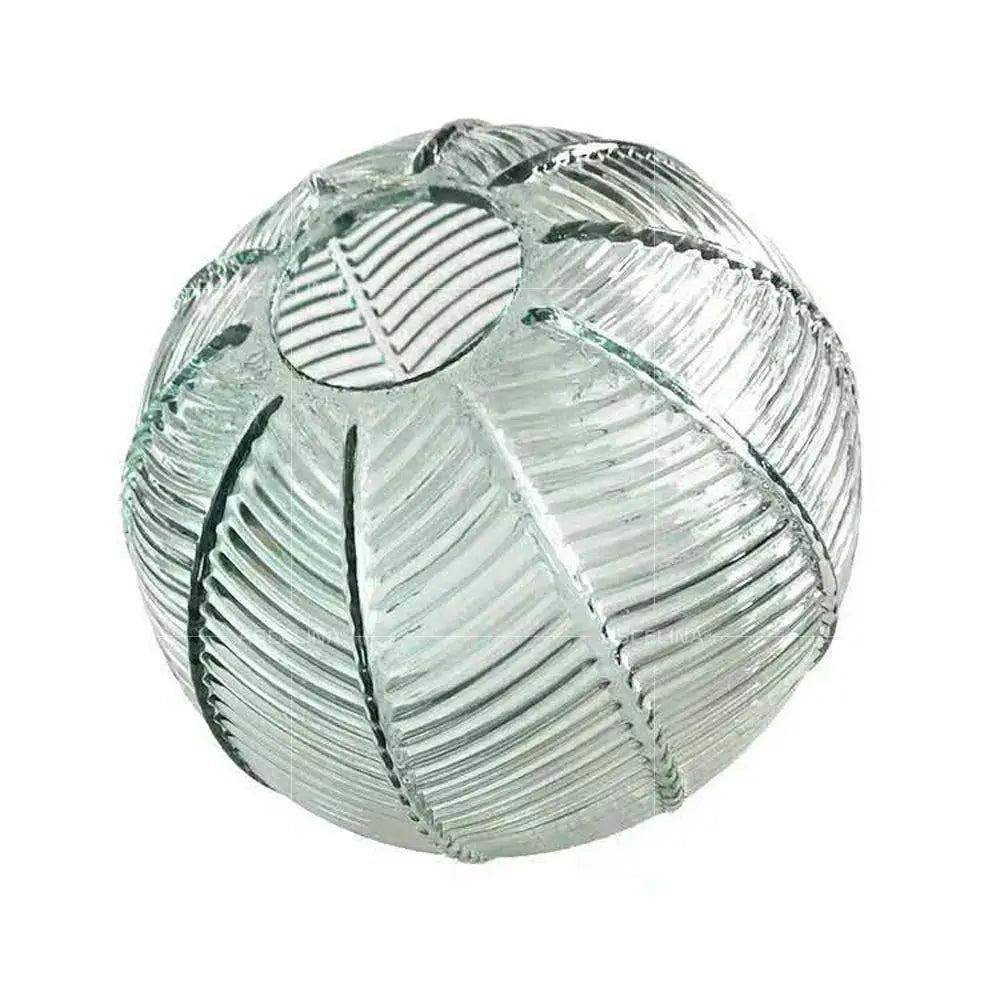 Nordic glass pendant light, globe with green leaf pattern; Simples Market decorative ceiling fixture.