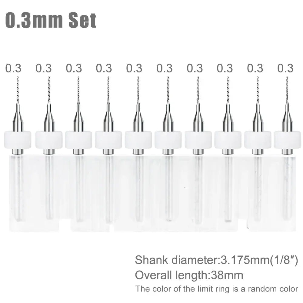 XCAN 0.1mm–2.0mm Carbide PCB Drill Bit Set for Printed Circuit Boards Mini CNC Drilling