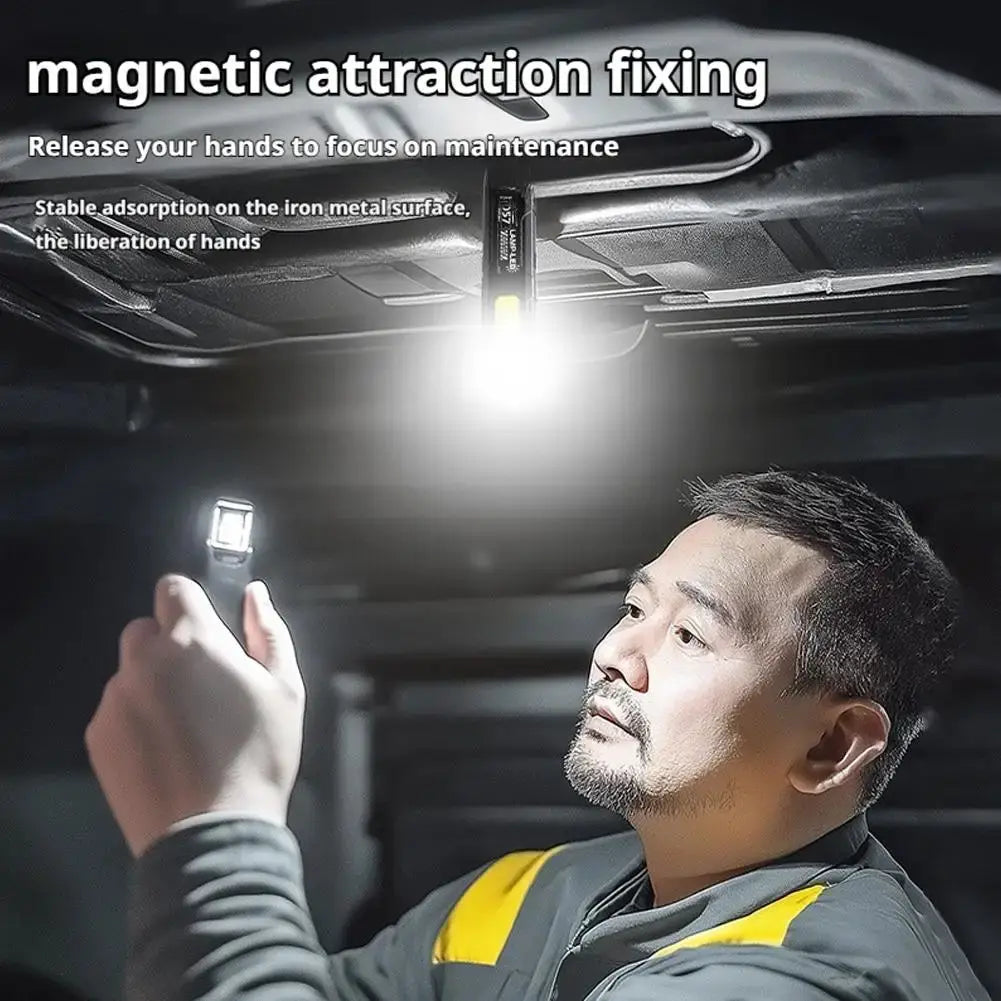 Outdoor LED flashlight 550lm by Simples Market; portable mini torch with 5 modes and magnetic mounting.