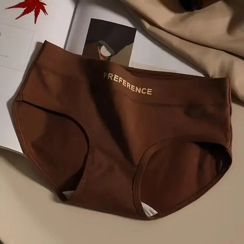 Women’s mid-waist cotton panties in warm tan, breathable briefs