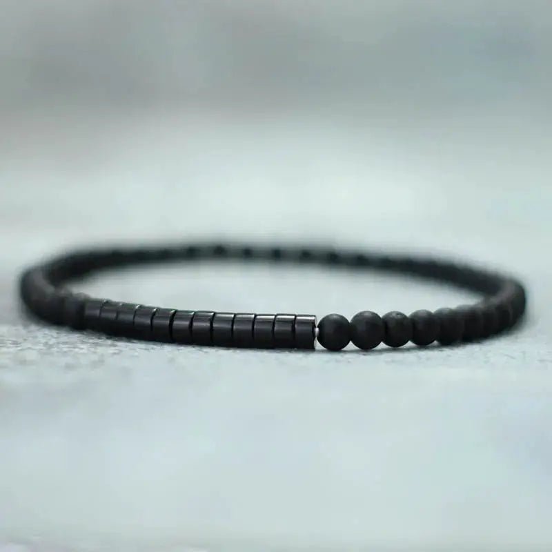 New Minimalist 4mm Bead Bracelet Unisex Onyx Stone Bracelet For Meditation Yoga Strand Small Beads - Simples Market