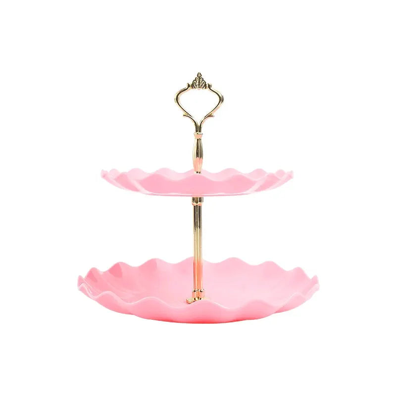 Double Layer Cake Stand Round Dessert Candy Display Tray For Wedding Party Home Decoration Exquisite