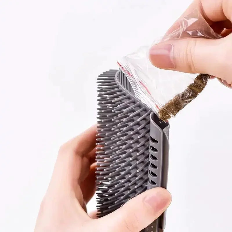 Cat massage tool gray self-cleaning brush Simples Market