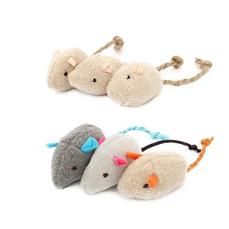 Rattle Cat Mouse Toys Set With Catnip Pre Filled Faux Fur Interactive Cat Toys For Cats 3 To 200 Pack