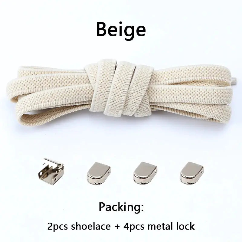 FlexFit No Tie Elastic Shoelaces One Size Fits All Adults And Kids Quick Slip On Shoes