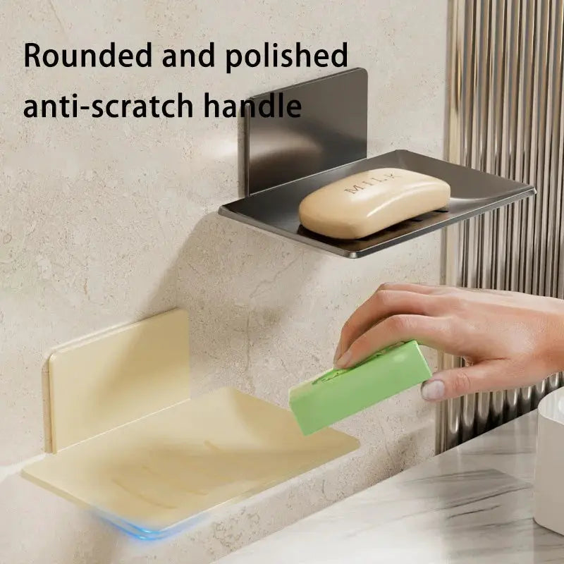 Apex Homeware Carbon Steel Soap Box Wall Mounted Non Perforated Base Rust Resistant Bathroom Soap Holder