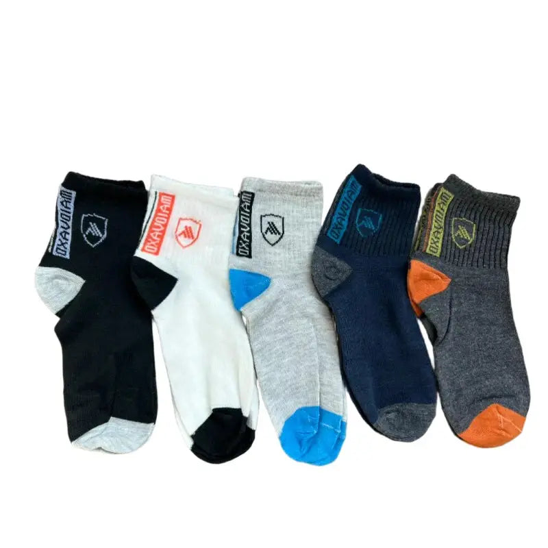 5 Pairs Mens Mid Calf Socks Warm Breathable Sweat Absorbing Versatile Fall and Winter Sports Socks