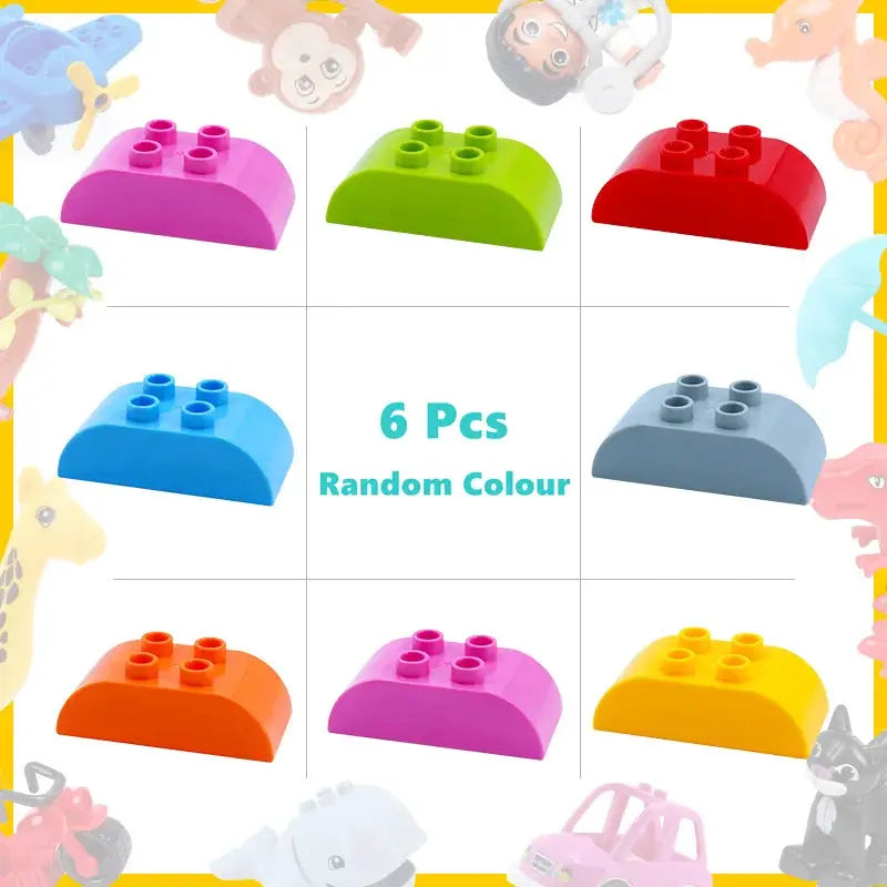 6 Piece Big Building Block Accessories Compatible With Enlighten Large Bricks Foundation Blocks Educational Toy