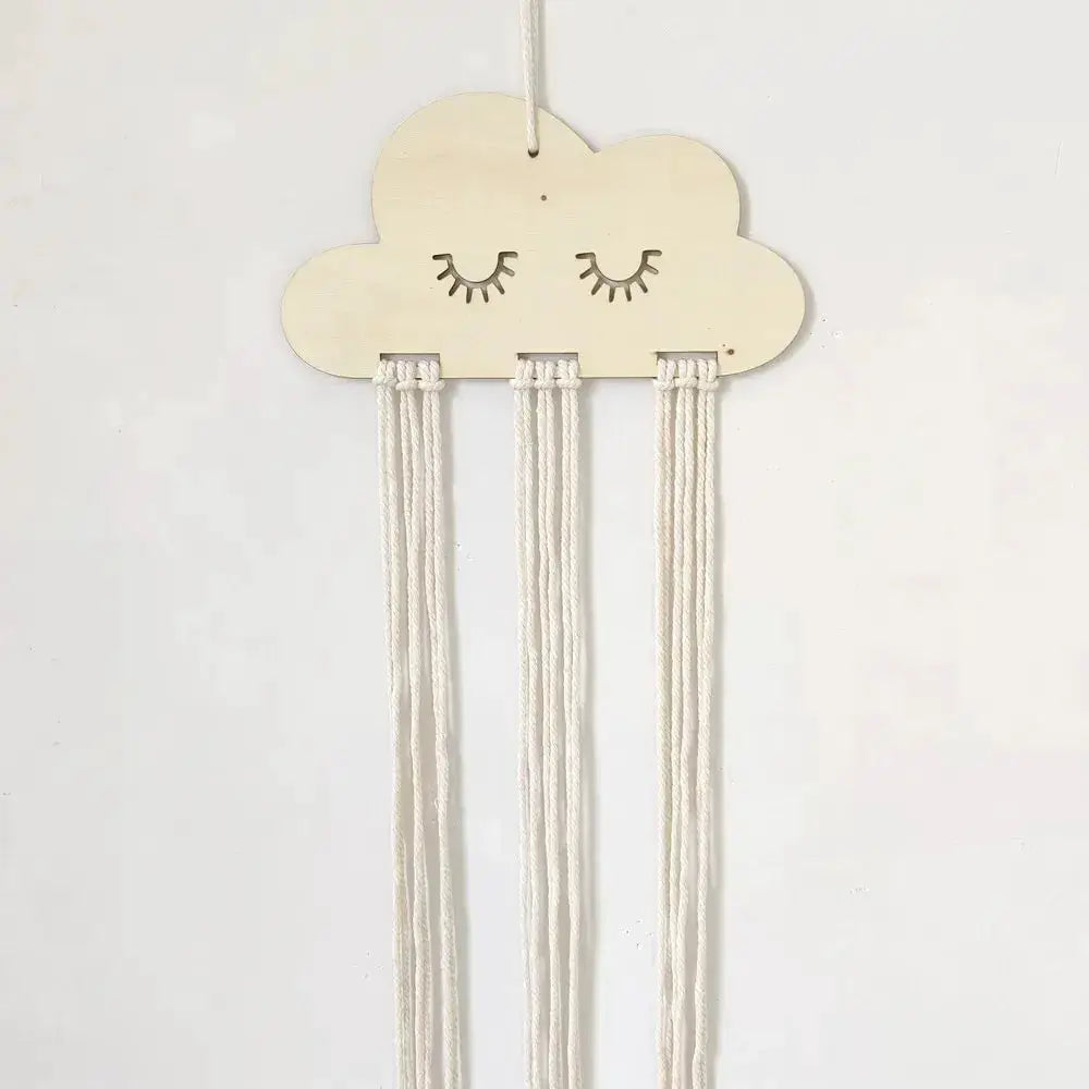 EW Solid Wood Clouds Model Jewelry Hairpin Bow Storage Tool Decorative Organizer For Small Accessories And Desk Decor
